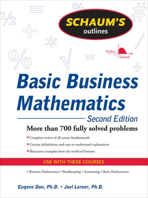 cover image of Schaum's Outline of Basic Business Mathematics,d